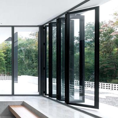 China Heat Insulation White Aluminum Frame Jakarta Interior Glass Folding Door for sale