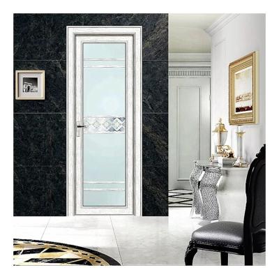 China Bathroom Magnetic Aluminum Door Design Door White Toilet Screen Door With Glass Panel for sale