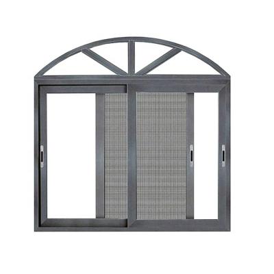 China Promotional Round Magnetic Upvc Screen Window Arch Aluminum Sliding Glass Windows for sale