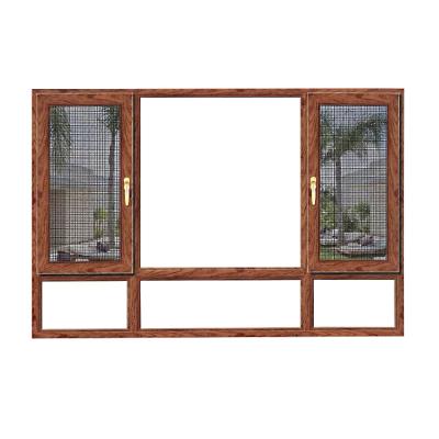 China Magnetic Screen Qidian 138 Series Color Aluminum Casement Window Temple Wooden Double Glass For Home for sale