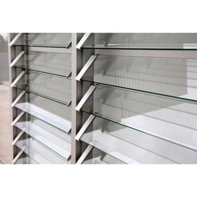 China 600x600 Modern Adjustable Slat Bathroom Aluminum Window Glass Shutter for sale