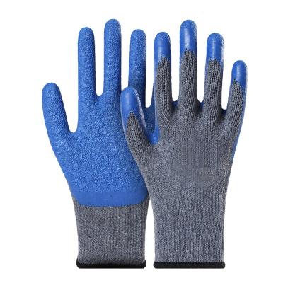 China 10 MEASURE COTTON YARN flexible KNITTING GLOVES WITH PLEAT LATEX COAT USE FOR CONSTRUCTION for sale