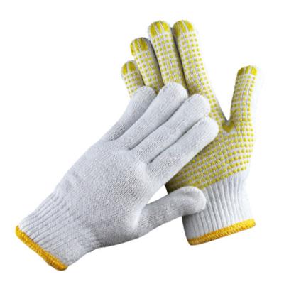 China Construction Labor Safety PVC Dotted Cotton Hand Knitted Work Gloves For Protection for sale