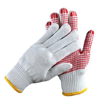 China Construction Dye Black PVC Dotted Cotton Work Gloves Warehouse Work Glove for sale