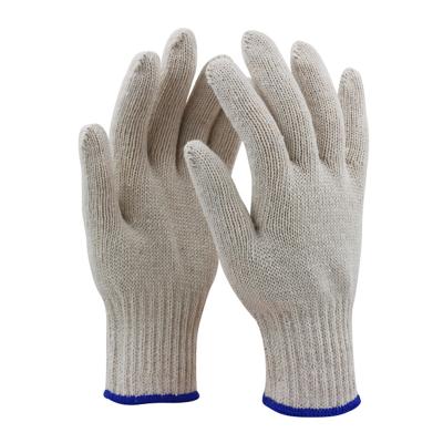 China Construction Knitted Cotton Gloves 10gauge Natural White for sale