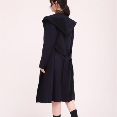 China Anti-Wrinkle Outwear Lady's Woolen Jacket Gap Coat Long Faux Wool Coat Women's Elegant Winter Casual Lapel Belt Adjustable for sale