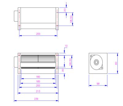 China Hotels wholesale black 12V24V dc 60180 blades cross flow fan large air volume aluminum tangential fan for sale