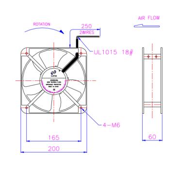 China Factory Price Hotels Plastic Axial Fan Black Sleeve Bearing Axial Fan 20060AC for sale