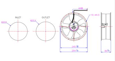 China Hotels AC Motor Ball Bearing 25489AC Plastic Brushless High Speed ​​Black Axial Fan for sale