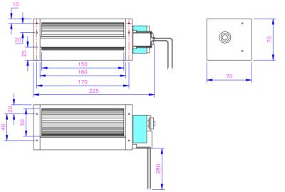 China Hotels Wholesale Aluminum Blades AC 50*150 Applicable To Air Purifier Black Tangential Fan 110V220V for sale