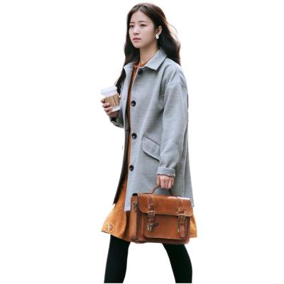 China Women's Winter Women's Fashion Coat Ladies Loose Dishonest Woolen Overcoat Lapel Anti-shrink Jacket Women's Overcoat for sale