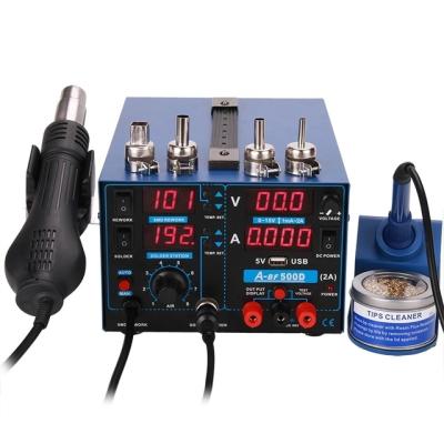 China A-BF Rework Digital Soldering Station Upgrade SMD 3-IN-1 Mobile PCB Repair Hot Air Welding Station Power Supply Soldering Iron ABF-500D for sale