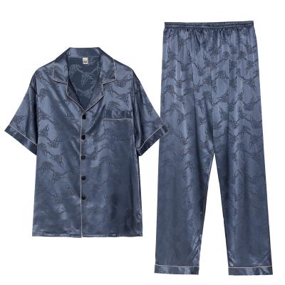 China New Arrival QUICK DRY Fashion Male Nightgown,Slippery Sleepwear Pajamas Nightgowns Set for sale