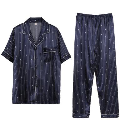 China Factory supply QUICK DRY silky emulation silk nightgowns for men, well - fitting sleepwear pajamas for sale