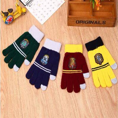 China Hogwarts Cosplay Party/School Knitted Gloves for Slytherin Hufflepuff Ravenclaw for sale