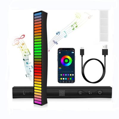 China Christmas Decoration Led Control Light USB/Rechargeable Battery APP Control 32 Bits LED Colorful Sound Pickup Rhythm Voice Activated Strip Light for sale