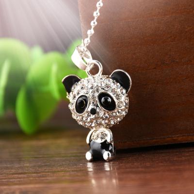 China 2021 New Fashion CLASSIC Panda Pendant Necklace Woman Charm Sweater Chain Necklace for sale