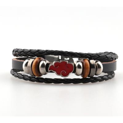 China Akatsuki Cute Red Cloud Leather Bracelet for sale