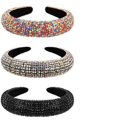 China Fashion Baroque Style Hair Hoop Circle Band Diamond Headband Brilliant Wide Accessories for sale