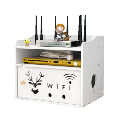 China Living room tv wifi router stand cable power socket wire wall mount storage rack for sale