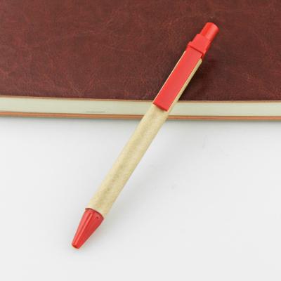 China office & School pen BKS hot sale wholesale eco-friendly promotional pen custom brown paper advertising pull out plastic pen for sale