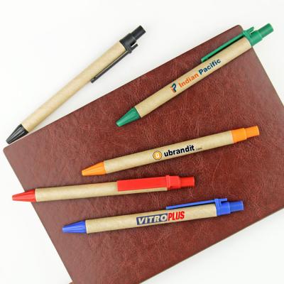 China office & BKS Promotional Pen Eco-friendly Promotional Pen With Cheap Price Logo Custom Recycled Paper Ball School Tip for sale