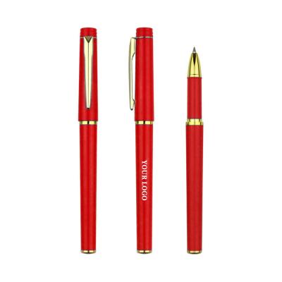 China Normal high quality black plastic gel ink pen company logo printing gel pen advertising pen for sale