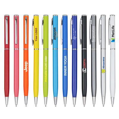 China office & School Pen Hot Sell Gift Promotion Metal Roller Pen Customized Logo Body Advertising Slim Pen for sale