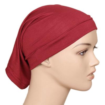 China Newest Short Islamic Inner Muslim Elastic Turban Hood Cotton Stretch Underscarf Hijab Tube Turban for sale