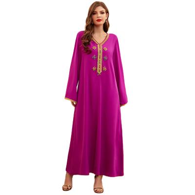 China Breathable Abaya Islamic Clothing Women Dress Rhinestone Fashion Muslim Abaya Dubai Long Dress for sale