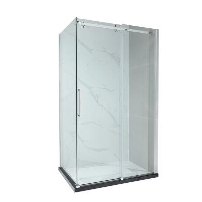 China Modern factory direct sale stainless steel handle 8mm 10mm frameless Sliding door glass shower room for sale