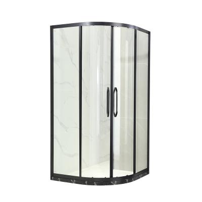 China Factory direct sale new design good quality 8mm 10mm modern tempered glass bypass black sliding shower room for sale