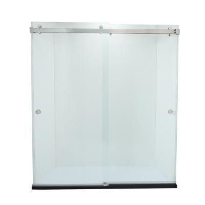 China Factory Direct Selling Luxury Good Quality Modern Custom Bypass Frameless Sliding Bathroom Shower Double Glass Door for sale