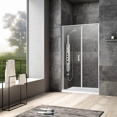 China Modern Custom Standard Full Hinge 6mm Pivot Tempered Glass Shower Bathroom Door Portable Frameless Design for sale