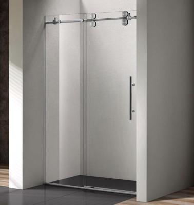 China Modern Wholesale Frameless Glass Shower Door With Four Big Rollers Wheels for sale