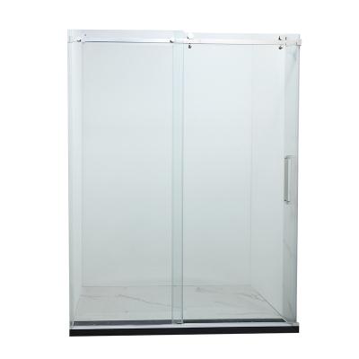 China Wholesale Modern Stainless Steel Handle Tempered Glass Shower Rooms Sliding Doors for sale