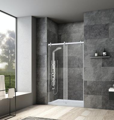 China Bathease Modern Luxury Frame Two Flexible Sliding Shower Doors for sale