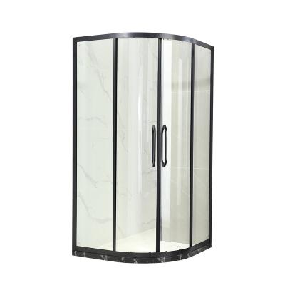 China Factory price modern good quality with black frame tempered glass bypass health sliding shower room for sale