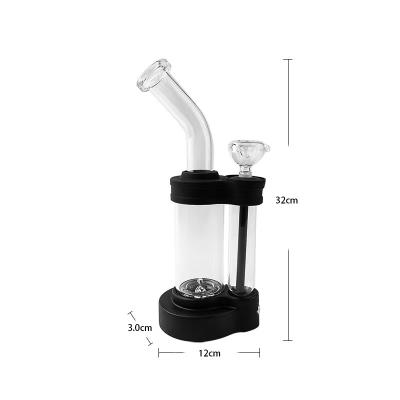 China Dry Herb Tobacco Smoking Sale Like Hot Cakes Plasma Hookah Black With Lightning Bolt Luminous Glass Hookah for sale