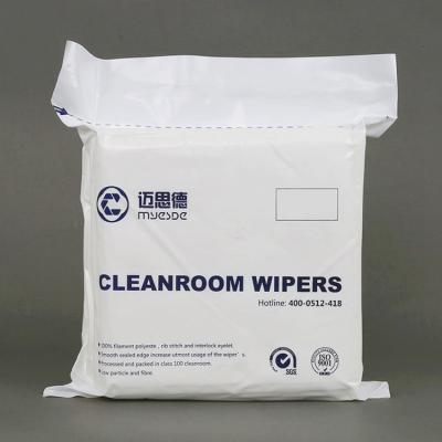 China Sustainable Choice 9*9 Quality Cleanroom Class 100 Lint Free Industrial Wipes 125g for sale