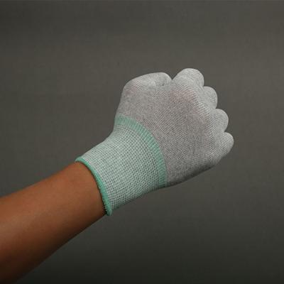 China Breathable Nylon 13 Gauze Seamless Carbon Fiber Top Esd Fitted Esd Gloves for sale