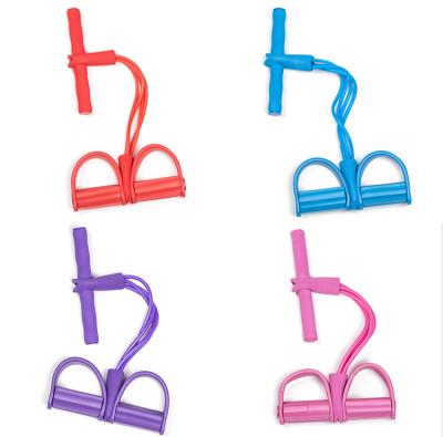 China Resistance Band Hot Pedal Foot Sales 4-Tube Elastic Sit-Up Pull Rope 25*24*47cm for sale