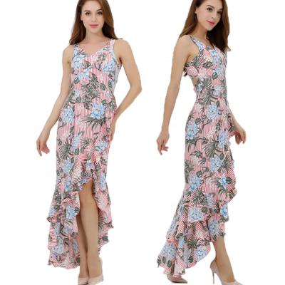 China 2019 anti-static floral casual vestidos women's dress casual style women's dresses summer beach dress for sale