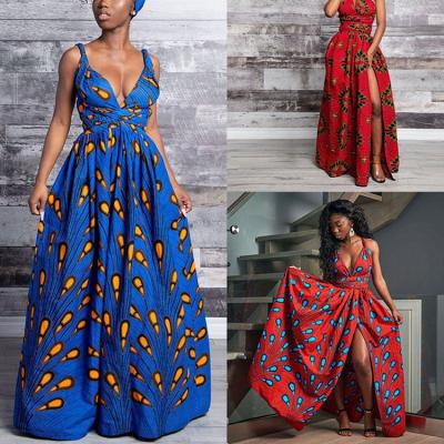 China Sexy Casual Dress China Clothes Manufacturer Wholesale African Style Dashiki Designs Polyester Long Maxi Dresses Women for sale