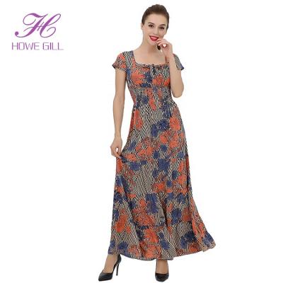 China New Anti-Static Women Maxi Long Dress Fashion Floral Print for sale