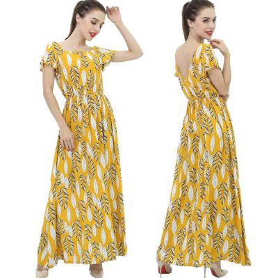 China 2020 Homecoming Custom Anti-Static Fashion V Floral Elegant Lady Dresses Long Maxi Women Casual Dress for sale