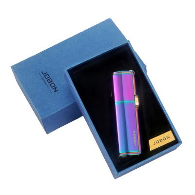 China Fashion Blue Three Flame Straight Outdoor Windproof Strong Rechargeable Lighter New Directly For Christmas Gift for sale