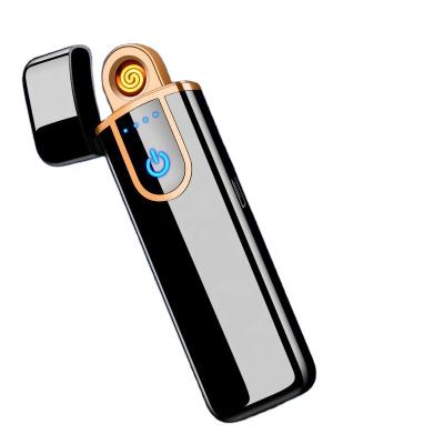 China Customized Mini Rechargeable 9mm Tungsten Induction Lighter Ultrathin Silent Ignition Wire Windproof For Cigarette for sale