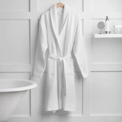 China Thermal For Hotel Spa Home Use Customize Logo Bath Towel 100% Cotton Waffle Weave Solid Color Absorbent Bathrobe for sale