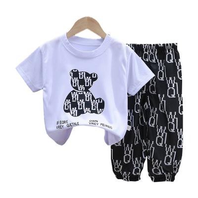 China New Casual Summer Clothing Sets Baby Boys Cotton Casual Children Wear T-shirt Pants 2 Piece Clothing Sets for sale